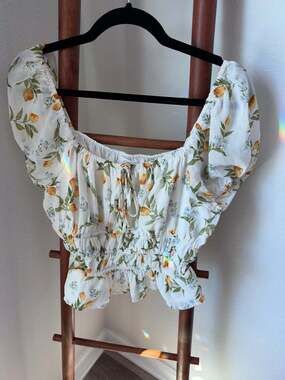 Jopna citrus and floral blouse Size XL